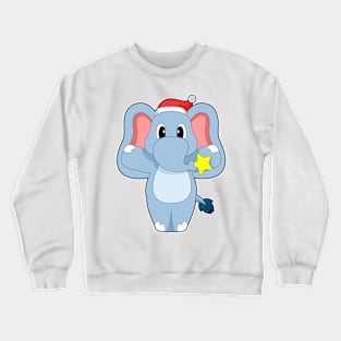 Elephant Christmas Santa hat Crewneck Sweatshirt